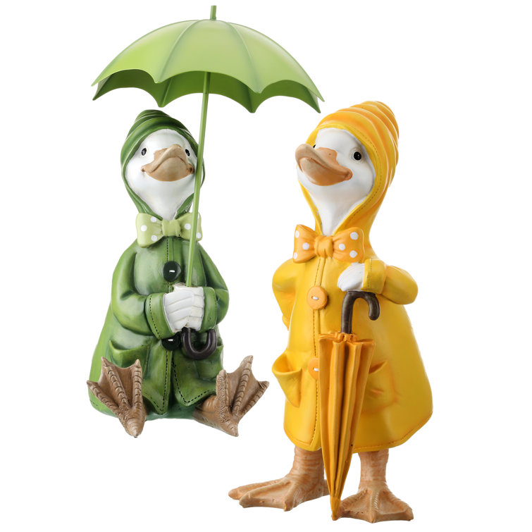 Trinx Resin Duck 2 Piece Garden Statues Set Wayfair